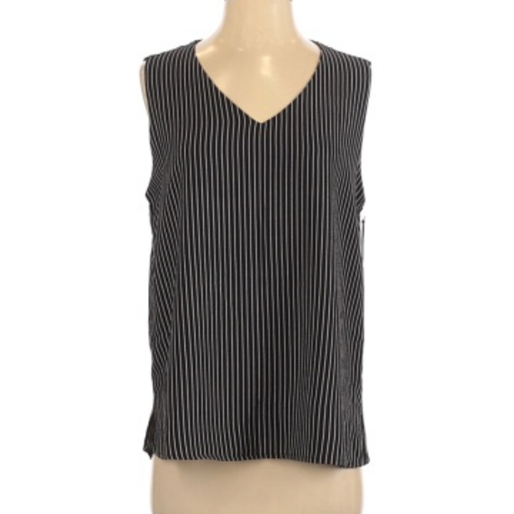 Halogen black-ivory pin strip top